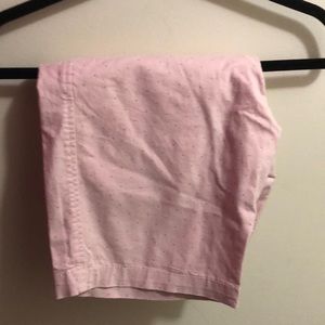 Aeropostale shorts kakhi material light pink with small black dots